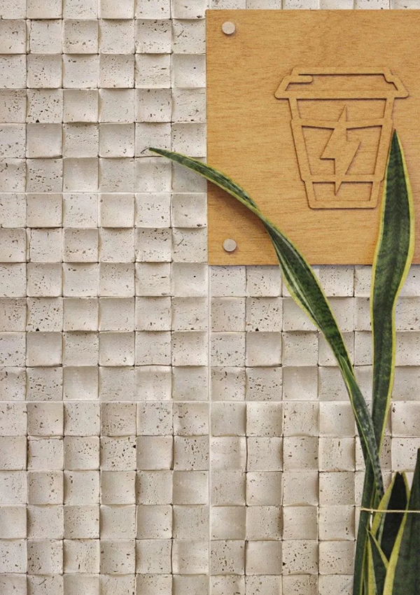 Painel de parede de pedra macia flexível com padrão de mosaico